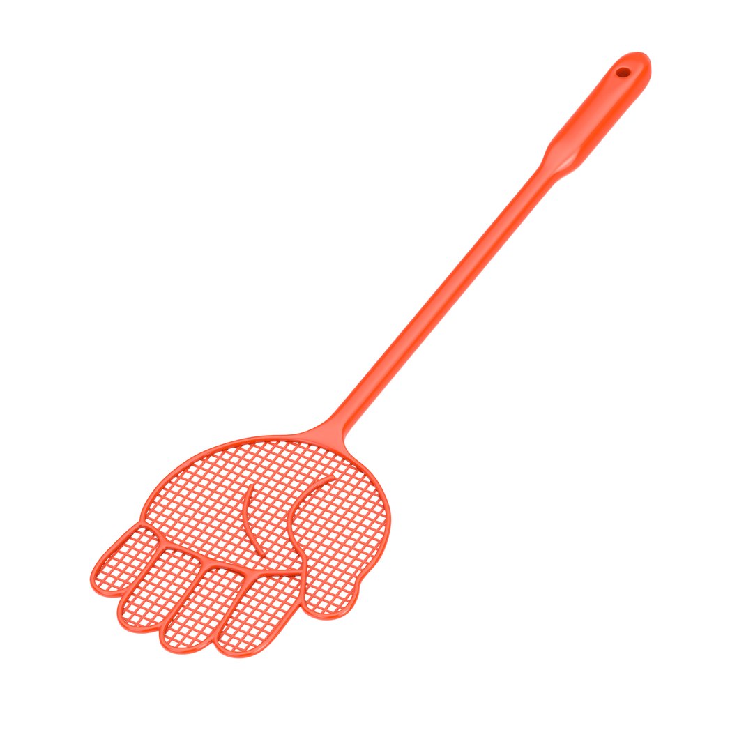 Orange Fly Swatter In Shape Of Hand Model - TurboSquid 1922060