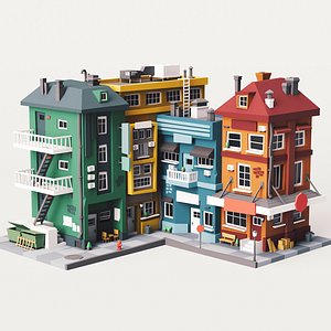 3D Street Buildings 03 model