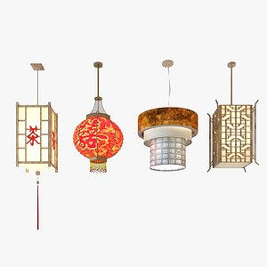 Chinese Hanging Lantern Collection 3D