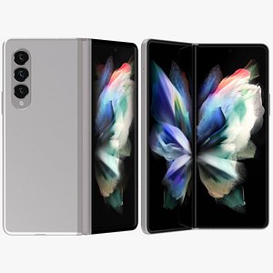 3D model Samsung Galaxy Z Fold Phantom Silver