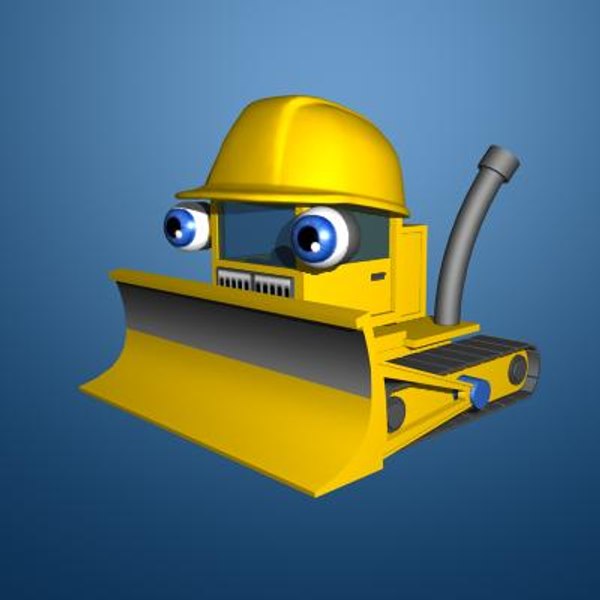 Cartoon Bulldozer 3d Model