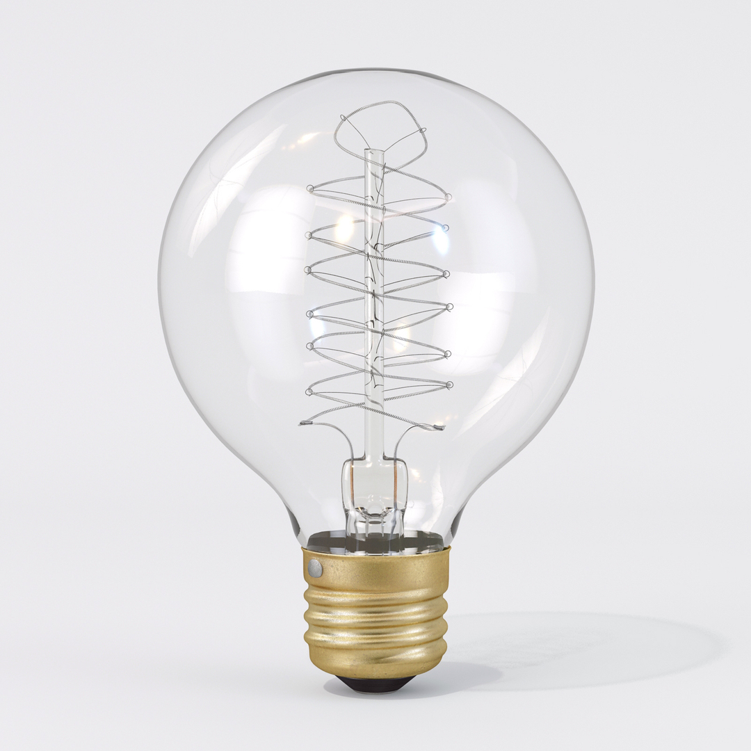3ds Max Vintage Spherical-shaped Edison Light Bulb
