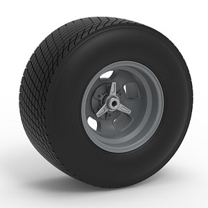 Rear wheel of Vintage Champ car Scale 1 to 25