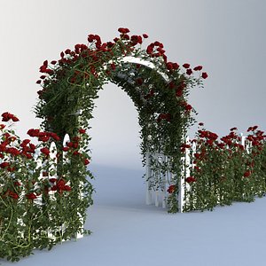 set rose fences 3d model