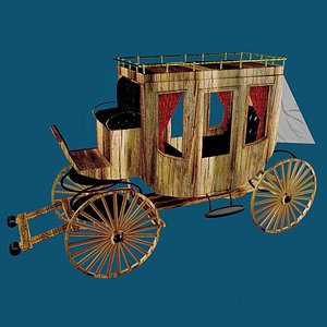3D western wagon model