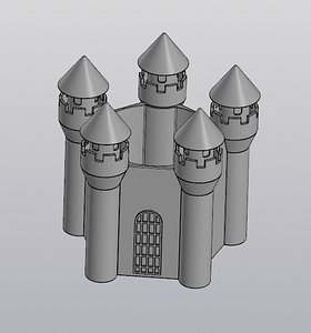 Pencil holder Flowerpot Castle 3D