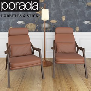 porada loretta stick floor lamp 3d model
