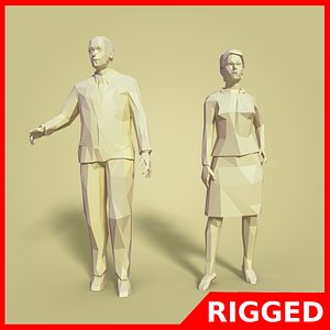 LOWPOLY Cartoon Business Man / Woman