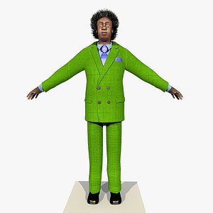 rigged african 2 yellow 3d model