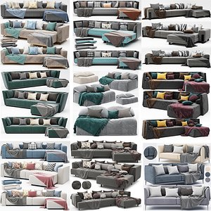 sofa corner sofa armchair set 3D model