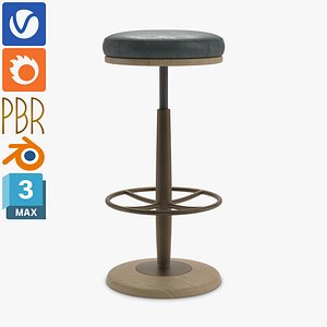 3D Bar Stool - PBR - VRay - Corona - Blender
