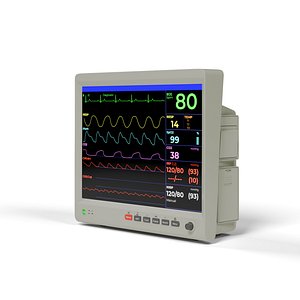 Cardiac Patient Monitor Medical Equipment 3D model