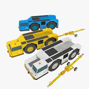 Set of Airport tow truck tow bar
