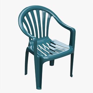 3D Plastic chair stackable 02 model