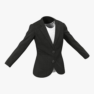 3d women suit jacket modeled