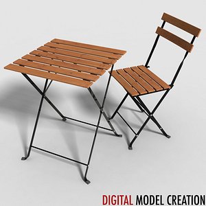 3d model of set furniture bistros