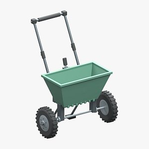 Garden Push Drop Spreader with Treaded Wheels and Dosing Lever