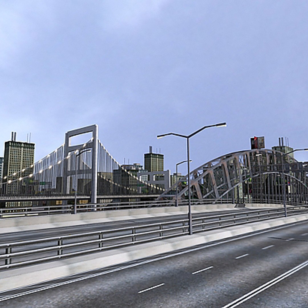 Day Time City Road 3d Max