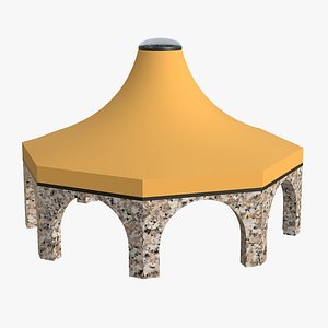 3D Tensile Structure Arch Conic model