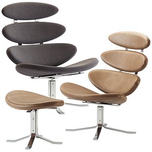 3D Corona Easy Chair with Footstool