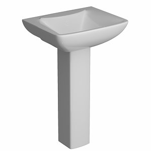 3D pedestal rectangle wash basin