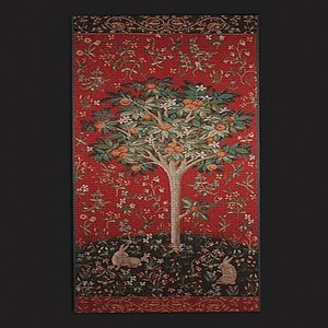3D model MedievalOrangeTreeTapestryStraightFBX