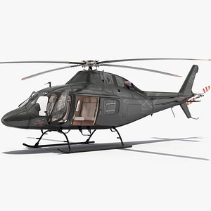 3D Utility Helicopter Black Rigged for Maya