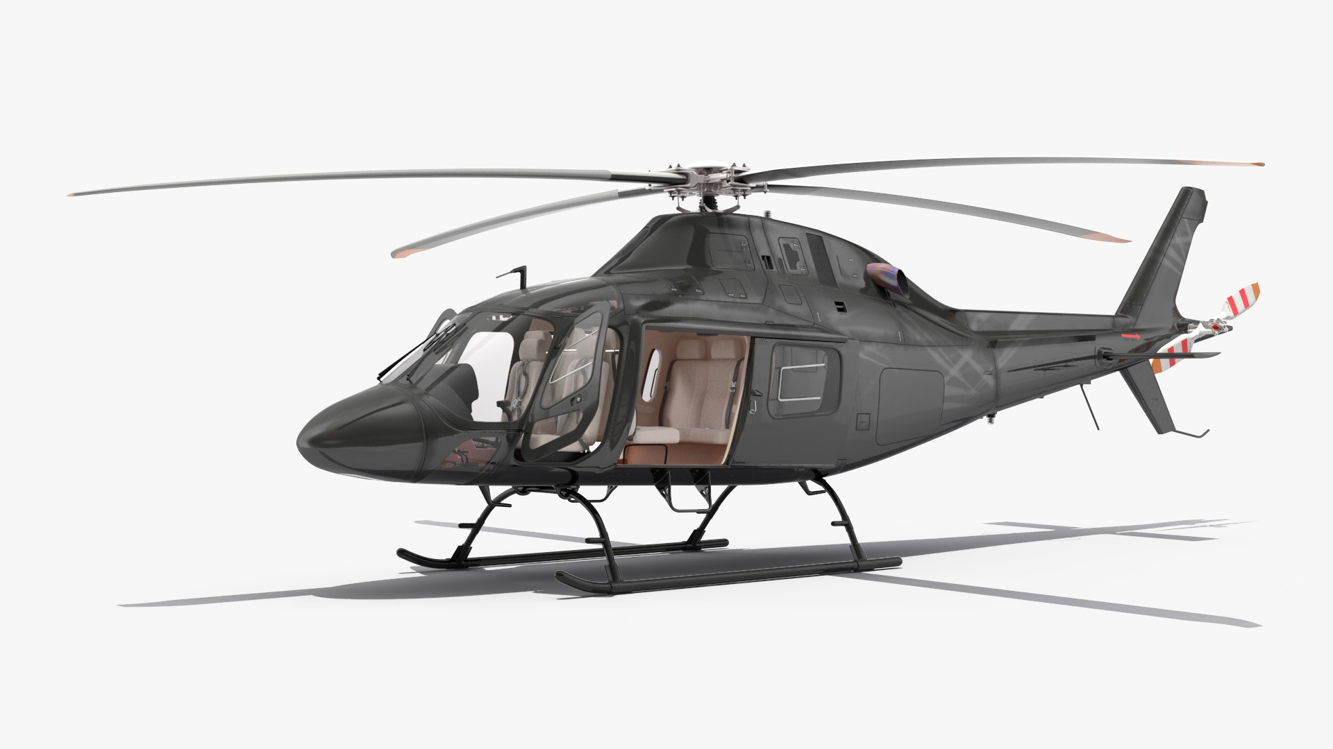 Utility Helicopter Black Rigged for Maya 3D model preview