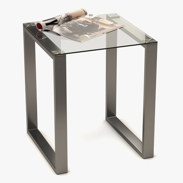 coffee table metal glass 3D model