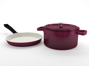 3d cookware set model