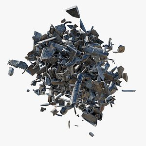 Animated Metal Explode Side 3D