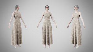 3D model Dress 31 Checker Tone v2