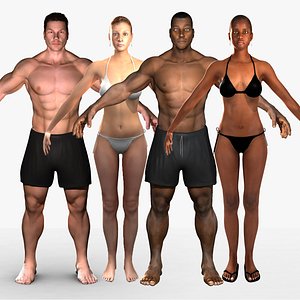 maya rigged human combo