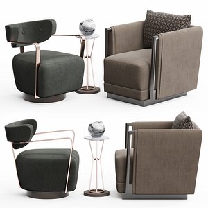 3D caracole chair set model
