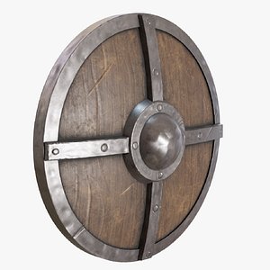 Stylized Viking Warriors Shield