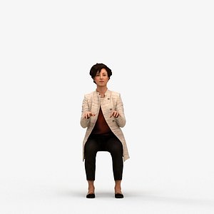 00160Lynn011 - Adult Caucasian woman sitting in office wearing autumn or spring business attire model