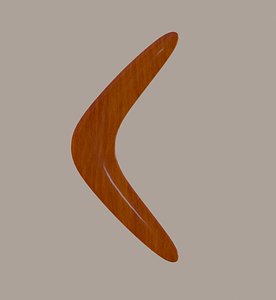 3D wooden boomerang model