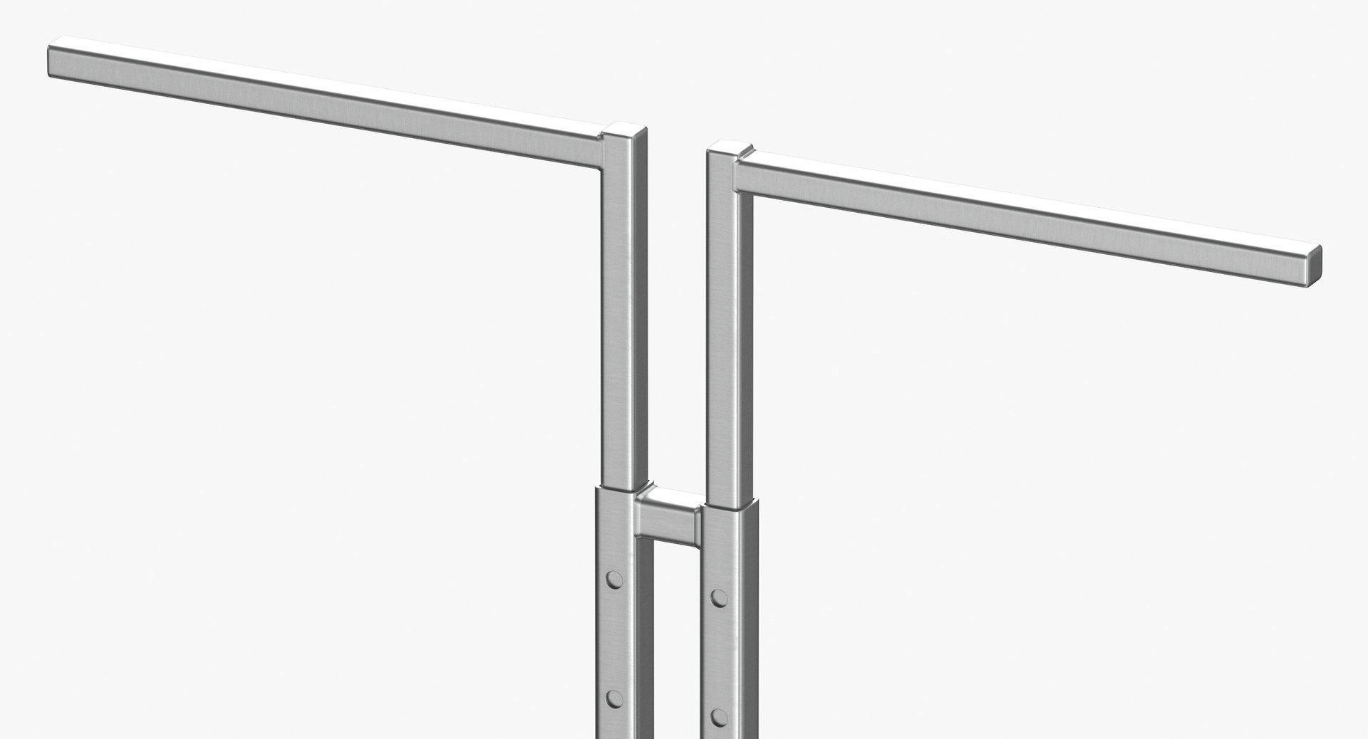 3D Clothing 2 Way Rack 03 Metal Black And White - TurboSquid 1952760