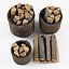 Cesta de vime 07 (Walnut Brown Color) com lenha