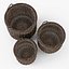 Cesta de vime 07 (Walnut Brown Color) com lenha