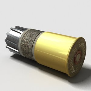 3d shotgun cartridge ammunition model