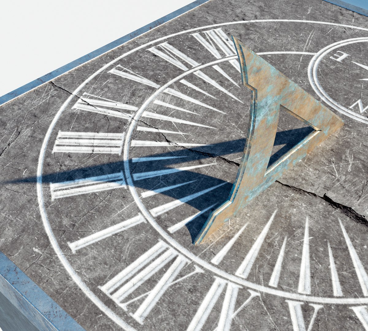 Chiselled Stone Sundial And Concrete Plinth 3D Model - TurboSquid 2048031