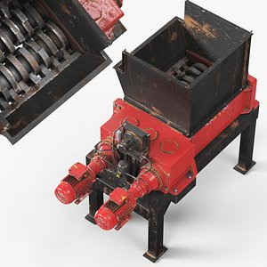 Heavy Duty Material Shredder with Hopper Used