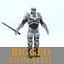 - sci-fi knight rigged character 3d model