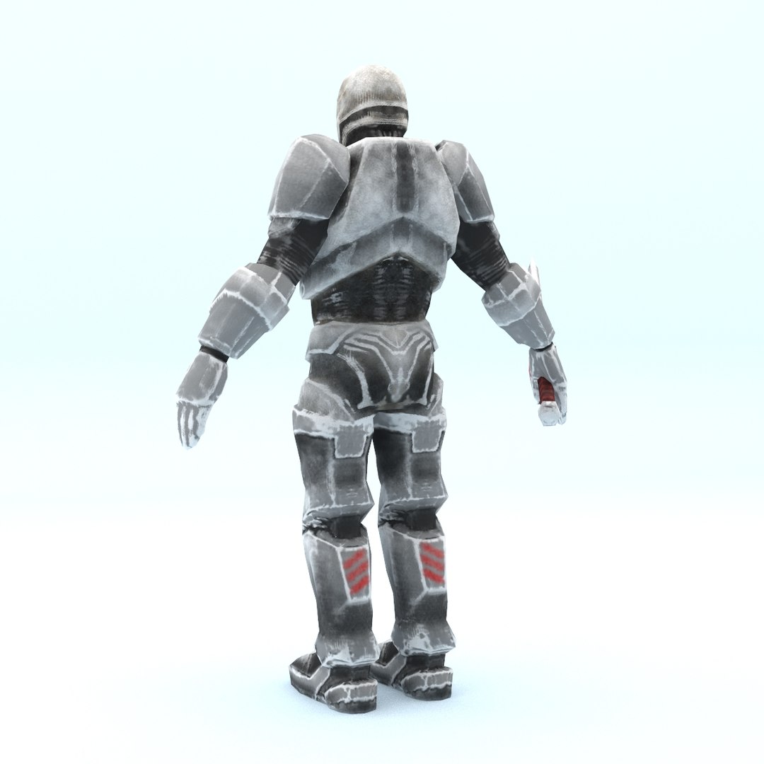 - sci-fi knight rigged character 3d model