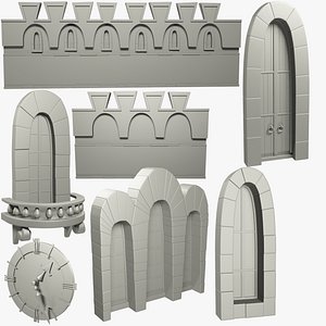 Medieval Building Parts Collection Mesh V2