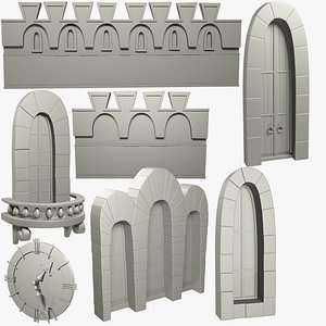 Medieval Building Parts Collection Mesh V2