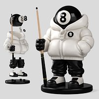 EBO - Stylized 8 Ball - Billiard Character with Puffer Jacket