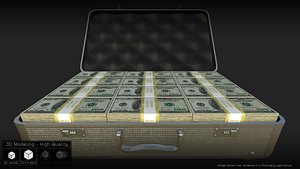 3D model briefcase cash