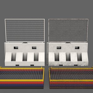 PBR Traffic Barrier White 3D